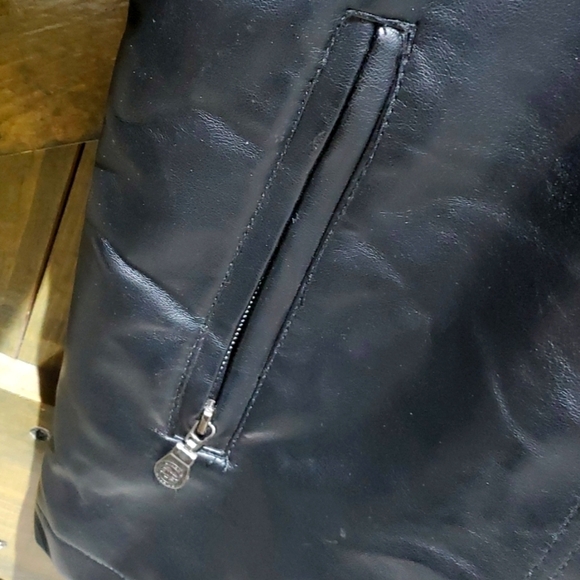 MENS COLLEZIONE MILANO REPORTER RDG BLACK LEATHER COAT SIZE XL CITY BOY WINTER - Picture 7 of 16